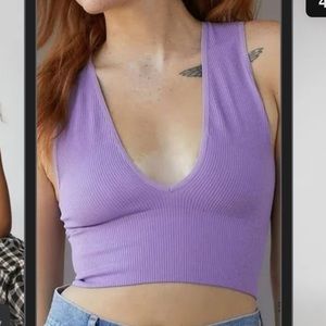 Urban Outfitters lilac deep neck tank top size Medium